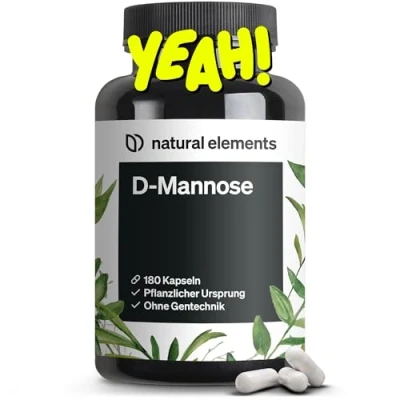 Abbildung von D Mannose 180 Kapseln 1800mg pro Tagesdosis vegan, optimal dosiert, ohne unerwünschte Zusätze in Deutschland produziert &amp; laborgeprüft