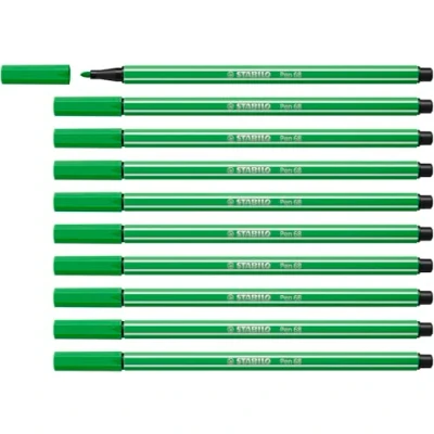 Abbildung von Premium Filzstift STABILO Pen 68 10er Pack laubgrün