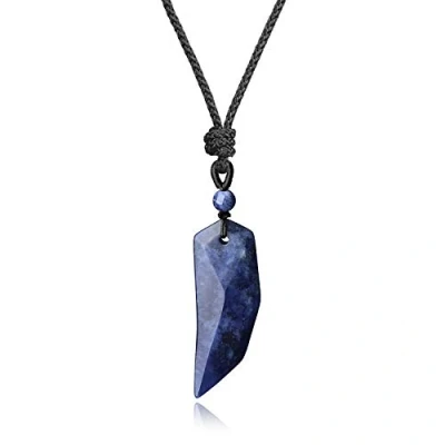 Abbildung von COAI Geschenkideen Spitzer Anhänger aus Sodalith Amulett Halskette für Damen und Herren