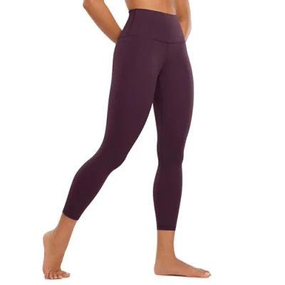Abbildung von CRZ Yoga Butterluxe Damen High Waist 3/4 Leggings Capri Blickdicht Sport Fitness Sommer Sporthose 58cm Dunkellila 44
