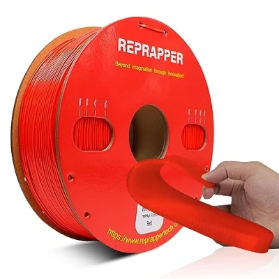 Abbildung von Reprapper 95A TPU Filament 1.75 mm Flexible 3D Drucker Maßgenauigkeit +/ 0.03mm 1kg Pappspule (2.2 LBS) Hohe Zähigkeit Druck für FDM Drucker, Rot