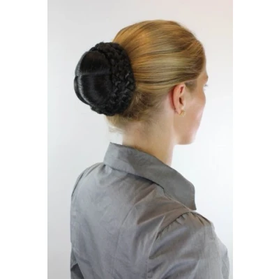 Abbildung von WIG ME UP N796 2 Haarteil aufwendig geflochten Zopf Dutt Haarknoten Tracht Schwarz