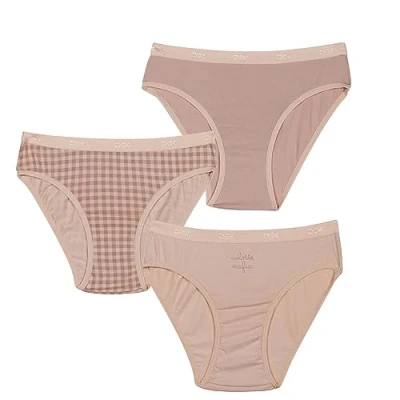 Abbildung von Dim Slip Les Pochets Weiche Baumwolle Komfort Mädchen x3, Gingham / Mauve Baby Mauve, 8 Years