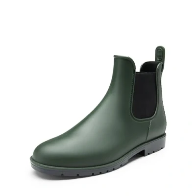 Abbildung von DREAM PAIRS Gummistiefel Herren Halbhoch Chelsea Boots Arbeitsschuhe wasserdichte Stiefel,Size 44,Olivengrün,SDRB2401M E