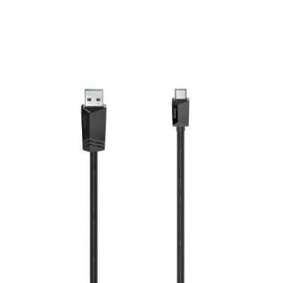 Abbildung von Hama USB C Kabel 3 m (Ladekabel A auf C, Typ Datenübertragung 5 Gbit/s, Datenkabel 3.2 für PC, Laptop, Tablet, Handy, Game Controller etc., schlankes Steckergehäuse) schwarz