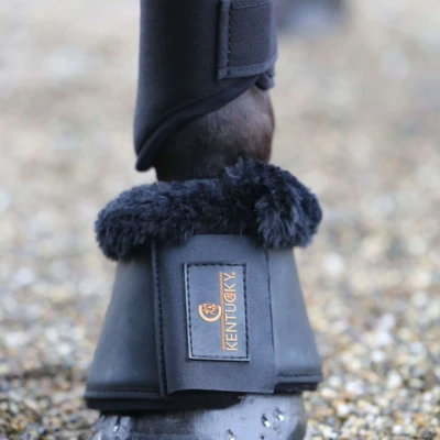 Abbildung von Kentucky Horsewear Hufglocken Sheepskin Leather Schwarz/Schwarz XL