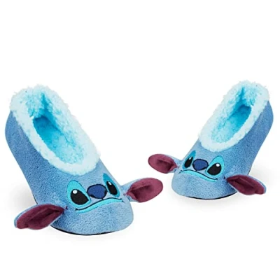 Abbildung von Disney Kuschel Hausschuhe Damen, Kuschelsocken Damen Wintersocken Hausschuhsocken Mädchen Teenager Stitch Mickey Minnie (Blau Stitch, numeric_35)