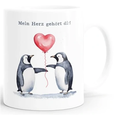 Abbildung von SpecialMe® Kaffee Tasse Spruch Geschenk Liebe Mein Herz gehört Dir Luftballon Geschenkidee Mann Frau Valentinstag weiß standard