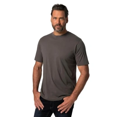 Abbildung von JP1880 Grosse GRÖSSEN BIS Rundhalsausschnitt Reine Tshirt basic, Herren, Größe: XXL, Graphite