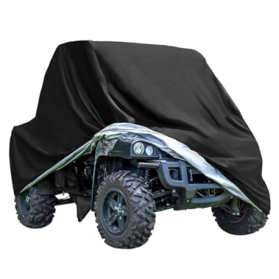 Abbildung von ANFTOP Quad Abdeckplane ATV Fahrzeug Abdeckung Schutz Cover Wasserdicht Staubdicht Regen UV Schwarz 210D 210 * 120 115cm