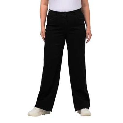 Abbildung von Ulla Popken Jeans Straight Leg, Damen, Größe: 44, Noir