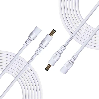 Abbildung von Liwinting 2pcs 2m/6.56Feet DC Verlängerungskabel 2.5 mm x 5.5 Anschlusskabel DC/Gleichstrom Verbinderkabel Verteiler Männlich zu Weiblich Verbinder für Netzteil, CCTV Kamera Weiß