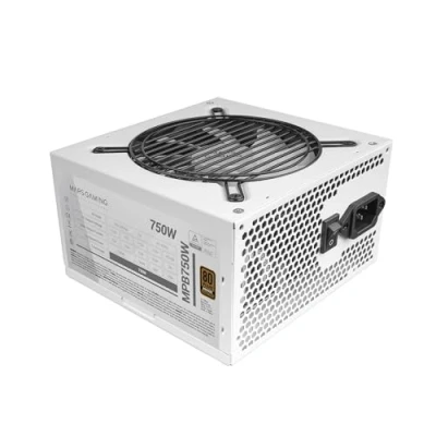 Abbildung von MARSGAMING MPB750, PC Netzteil 750W ATX, 6 Jahre Garantie, 80Plus Bronze 230V EU, 90% Wirkungsgrad, 120mm FDB Lüfter mit AI RPM Technologie und Anti Vibrationssystem, Weiß