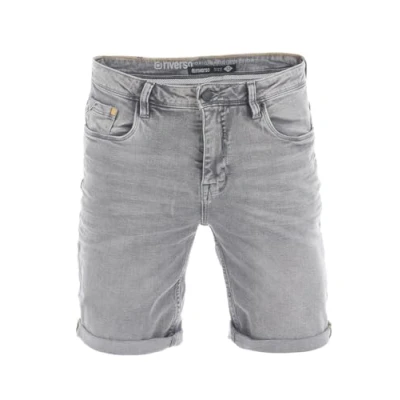 Abbildung von riverso Jeans Shorts Herren Stretch Kurz Regular Fit RIVUdo Kurze Hosen Bermuda Sommer Denim Einfarbig, Größe:W 46, Farbe:Grey (G104)