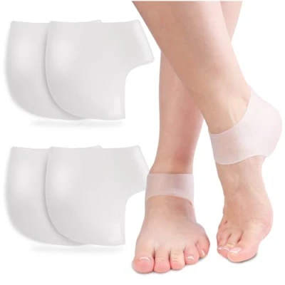 Abbildung von SULPO 2 Paar Fersenpolster, Ferse Socken Neues Material, Gel für Fersensporn Plantarfasziitis, Sehr Geeignet Fersenschmerzen, Trockene Rissige Ferse,Gel Fersenschutz Silikon Pads, Fußpflege
