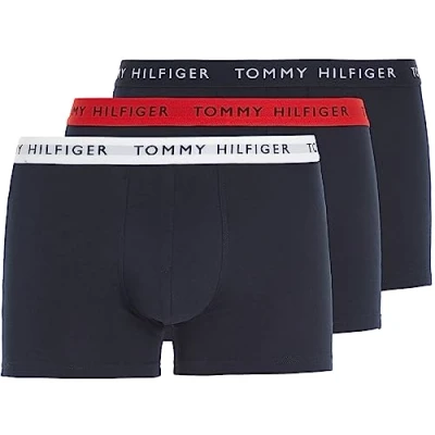 Abbildung von Tommy Hilfiger Trunk 3 PACK Panties, Herren, Größe: Small, Desert sky/white/primary red