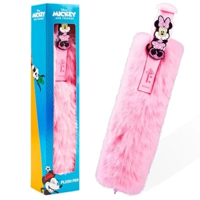 Abbildung von Disney Minnie Mouse Plüsch Kugelschreiber mit Schwarzer Tinte, Geschenke für Sie (Pink)