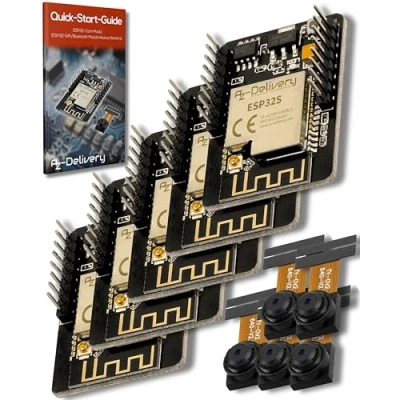 Abbildung von AZDelivery 5 x ESP32 Cam Modul + Bluetooth 5V Dual Core 32 bit CPU mit 2MP Kamera Entwicklungsboard kompatibel Arduino inklusive E Book!