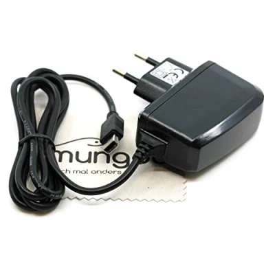 Abbildung von Ladegerät passend für Nintendo Wii U Gamepad Controller Ladekabel Kabel Netzladegerät OTB mit mungoo Displayputztuch