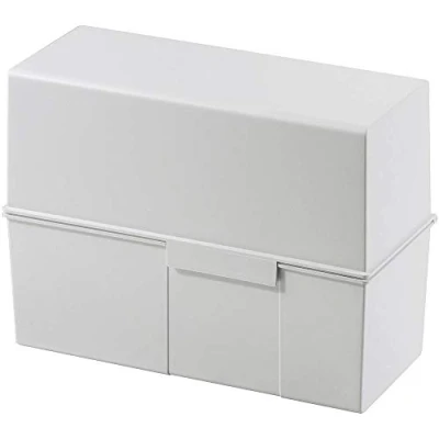 Abbildung von HAN Karteibox DIN A5 quer 3 STÜCK, innovatives, attraktives Design für 500 Karteikarten mit Stahlscharnier, lichtgrau, 975 11