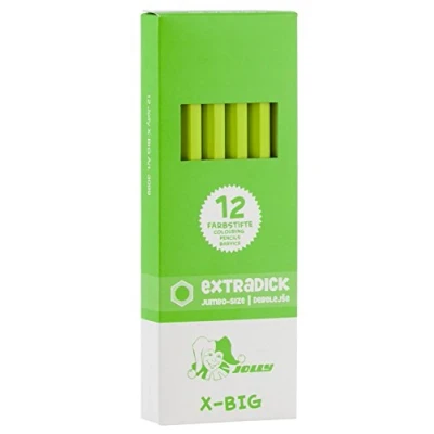 Abbildung von JOLLY Graphit X Big Starter Set 12 Extra Dicke Stifte, Extrem Belastbar, 2B Weiche Mine, Bruchfest, Ungiftig, Ideal für Kleinkinder &amp; Malanfänger ab 3 Jahren, 100% Made in Austria