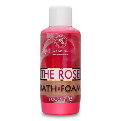 Abbildung von Badeschaum Rosenduft mit Absolutes ätherisches Rosenöl 1000ml für Guter Schlaf Schönheit Baden Körperpflege Wellness Entspannung Aromatherapie SPA Rosenholzöl Aroma Schaumbäder
