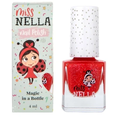 Abbildung von Miss Nella Croco Dazzle abziehbarer Nagellack speziell für Kinder, rot Glitzer, Peel Off Formel, ungiftig, wasserbasiert und geruchsneutral