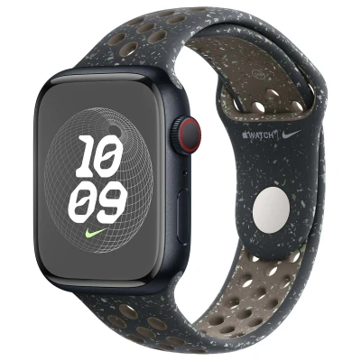 Abbildung von Apple Watch Armband Original Silikon und TPU (weich) Schwarz Geeignet für Series 1 9 / SE Ultra (2)