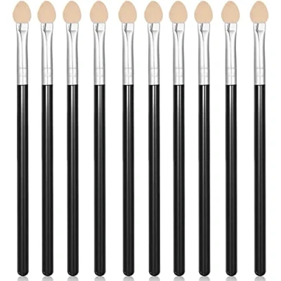 Abbildung von 10 Stücke Lidschattenpinsel Mit Langem Griff,Lidschatten Pinsel Dual Color Gummi Schwamm Make Up Lidschatten Tool Applikator für Frauen und Mädchen,Schönheit Makeup