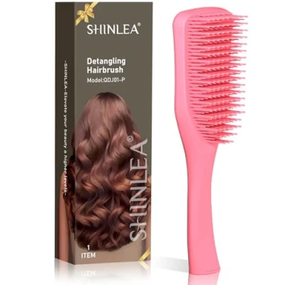 Abbildung von SHINLEA Haarbürste ohne ziepen, Entwirrungs für nasses &amp; trockenes Haar, reduziert Haarbruch, beseitigt Knoten, gleitet durch Verfilzungen aller Haartypen, Bürste Haarglättung, Styling