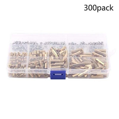 Abbildung von ARCELI 300 stücke M3 Messing Hex Spalte Standoff Spacer Schraube Mutter Sortiment Kit mit Box