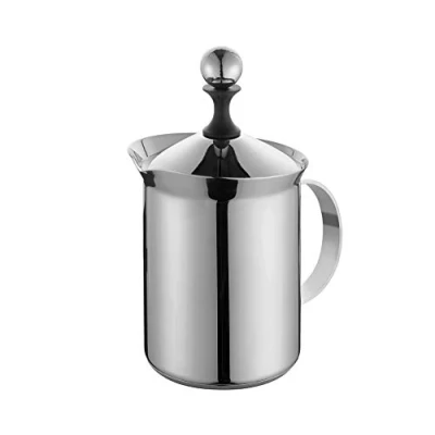 Abbildung von cilio Cappuccino Creamer CLASSIC für 6 Tassen Ø 10 cm, Höhe 20,5 cm 800 ml Edelstahl poliert mit 4 mm Sandwichboden alle Herdarten Induktions geeignet Mess Skala