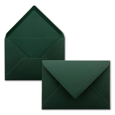 Abbildung von 75 Brief Umschläge Kieferngrün DIN C6 114 x 162 mm Kuverts mit Nassklebung ohne Fenster für Gruß Karten &amp; Einladungen FarbenFroh by GUSTAV NEUSER