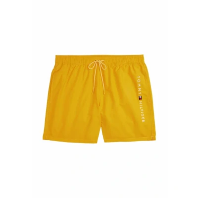 Abbildung von Tommy Hilfiger Original Drawstring Badeshorts, Herren, Größe: Small, Marigold yellow