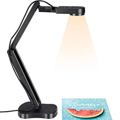 Abbildung von THUSTAND 2448P USB Visualisierer, Dokumentenkamera für Unterricht und Klassenzimmer mit LED Licht, links rechts invertiert, Up Down Invert, AF, Dual Mic, Fold Mac, Windows, Chromebook,