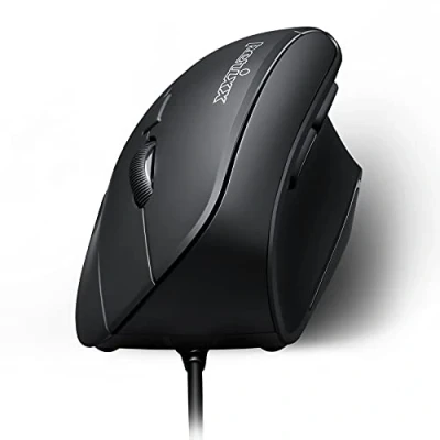 Abbildung von Perixx 11209 PERIMICE 515 II Ergonomische Vertikale Maus 1000/1600 DPI Natürliches vertikales Design für Rechtshänder, Schwarz