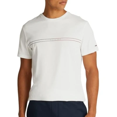 Abbildung von Tommy Jeans Entry Graphic TEE Tshirt print, Herren, Größe: 46, Ecru