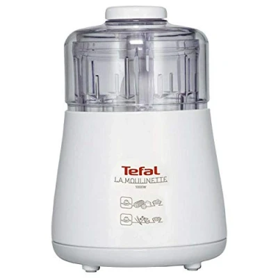 Abbildung von Tefal La Moulinette, Elektrischer Zerkleinerer, 1000 Watt, 500 ml, Kabelverstaufach, 4 Funktionen: Zerkleinern, Mixen, Mischen, Mahlen, DPA130, Weiß