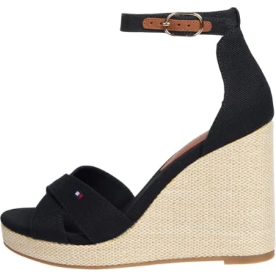 Abbildung von Tommy Hilfiger FLAG HIGH Keilsandalette, Damen, Größe: 40, Black Schuhe