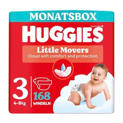 Abbildung von Huggies Windeln Ultra Comfort Baby Größe 3 Monatsbox, 1er Pack (1 x 168 Stück) 56 Stück