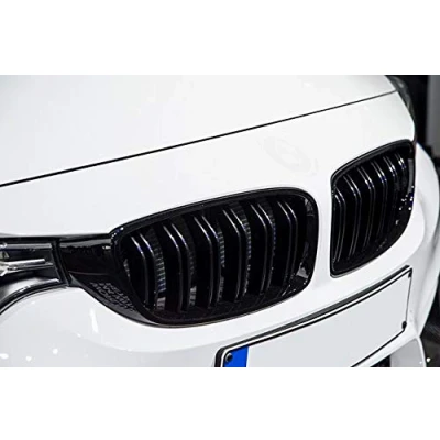 Abbildung von Passend für 3er F30 F31 Schwarz Glanz Kühler Sport Front Rippen Grill Doppelsteg Links Rechts Set 2011 2019
