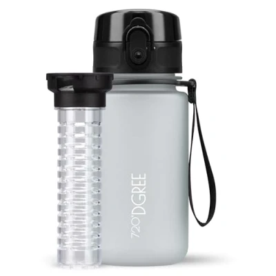Abbildung von 720DGREE Kinder Trinkflasche 350ml “uberBottle“ softTouch +Früchtebehälter Auslaufsicher, BPA Frei Für Schule, Kindergarten, Mädchen &amp; Jungs ab 3 Jahre Kleine Wasserflasche, Leicht, Stoßfest