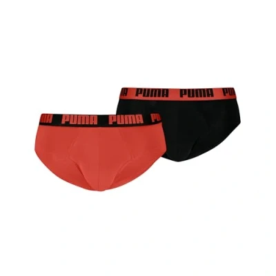 Abbildung von Puma MEN Everyday Briefs 2 PACK Slip, Herren, Größe: Large, Red fire/black