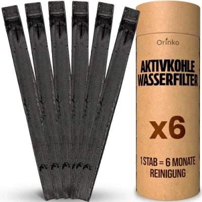 Abbildung von Binchotan Bio Aktivkohle, Wasser, 6 x Filter 1 l pro Kohle ideal für Trinkflasche, Karaffe &amp; Krug 100 % natürliche Wasserfiltration aus Bambus leistungsstarker Wasserreiniger Wechseln Sie