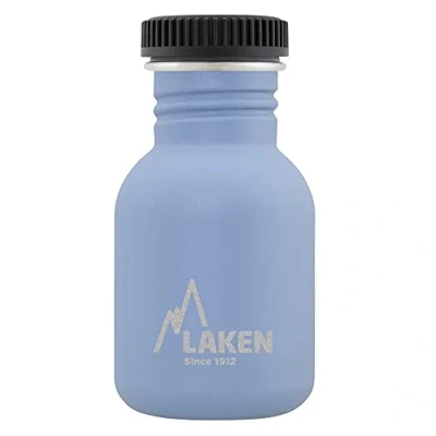 Abbildung von Laken Basic Steel flasche, Edelstahlflasche für Kinder und Erwachsene,Standard Mund Schraubverschluss, 0,35L Blau