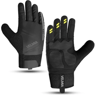 Abbildung von VELMIA Handschuhe für die Übergangszeit Fahrradhandschuhe mit Grip Print einen sicheren Halt und zusätzliche Robustheit. Herren, fahrradhandschuhe, MTB