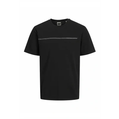 Abbildung von Jack &amp; Jones Rundhalsausschnitt Tshirt print, Herren, Größe: Small, Black