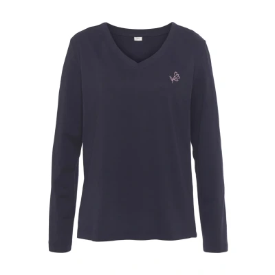 Abbildung von s.Oliver Langarmshirt, Damen, Größe: 40/42, Dunkelblau