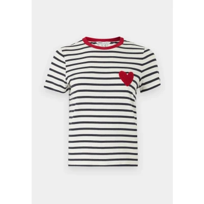 Abbildung von ONLY Onlheart LIFE TEE Tshirt print, Damen, Größe: XS, Cloud dancer/night sky/red cherry