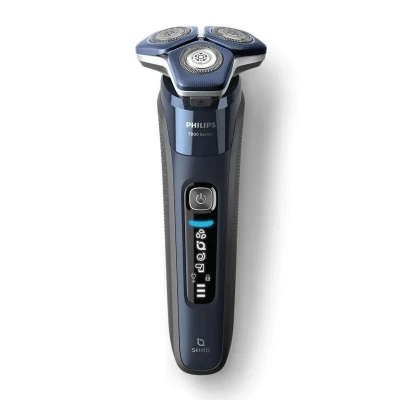 Abbildung von Philips Shaver Series 7000 Elektrischer Nass und Trockenrasierer für Herren mit ausklappbarem Trimmer, Reinigungsstation, 4 x Reinigungskartuschen, Ladestation &amp; Reiseetui (Modell S7885/63)